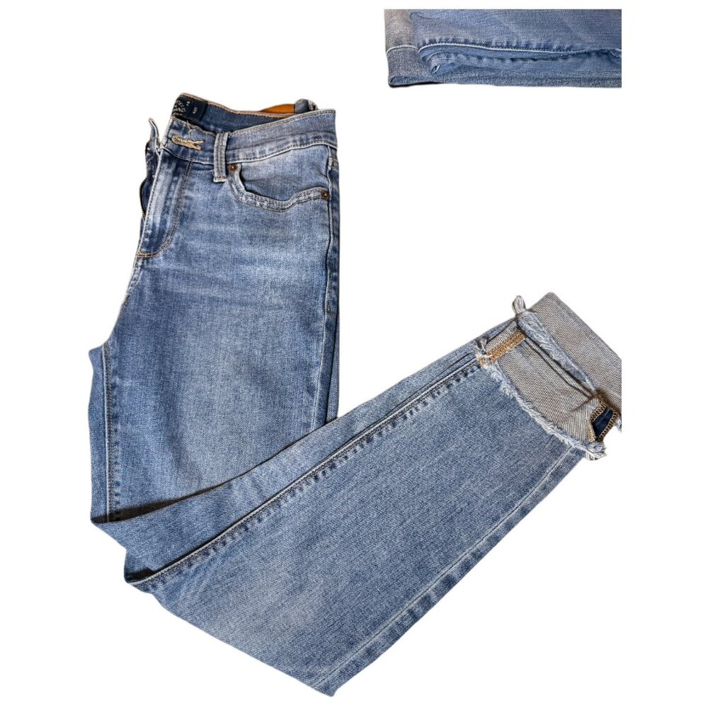 Lucky Brand Skinny Jeans Women’s Size 4/27 Medium Wash Distressed Raw Hem EUC - Picture 4 of 13